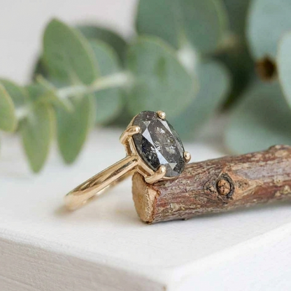 Oval Diamond Engagement Ring in Solid Gold Promise Ring