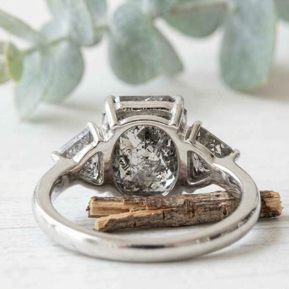Rose Cut Emerald Diamond Ring with a Vintage Inspired Design
