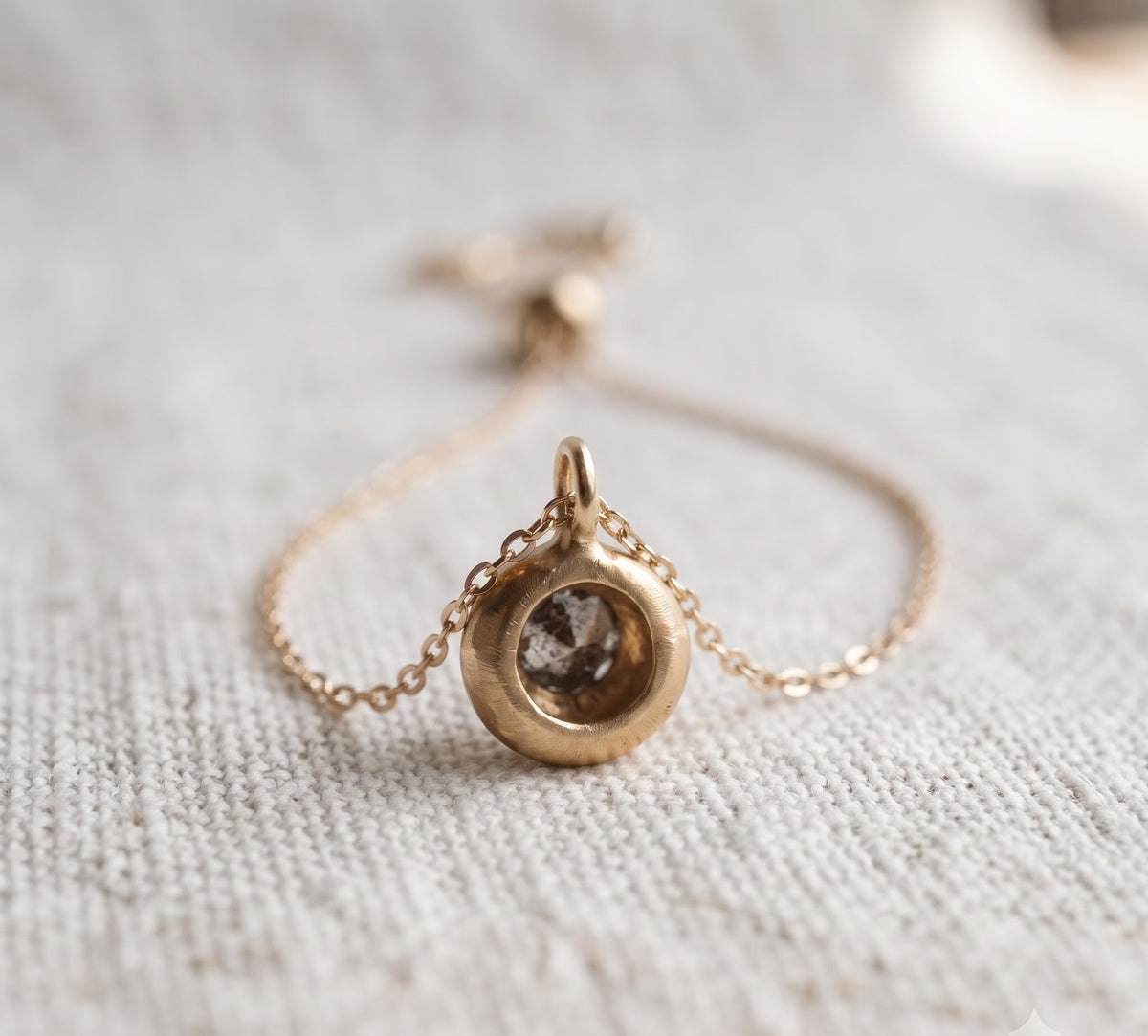 Salt and Pepper Diamond Pendant Necklace